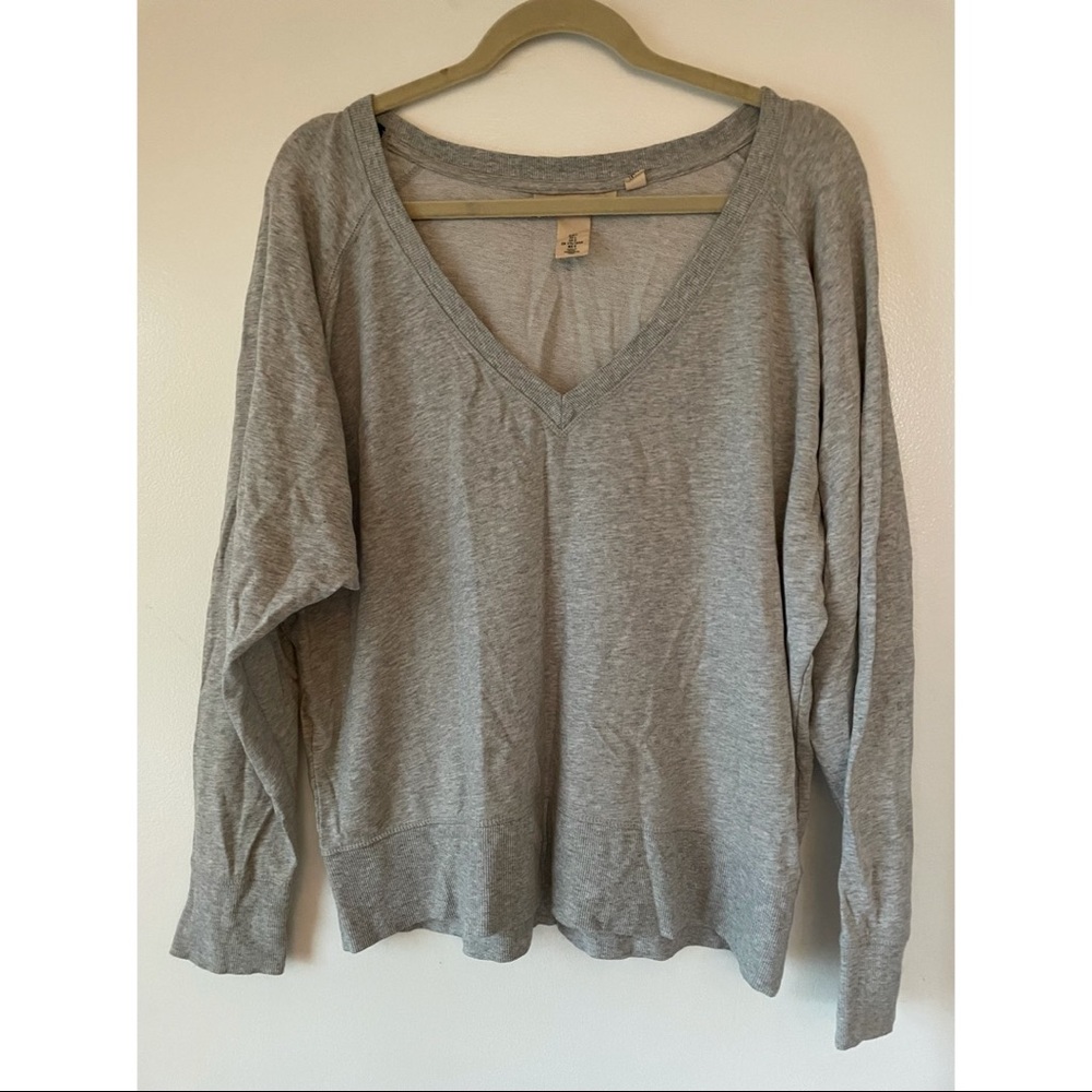 Comfy Grey V Neck Sweater